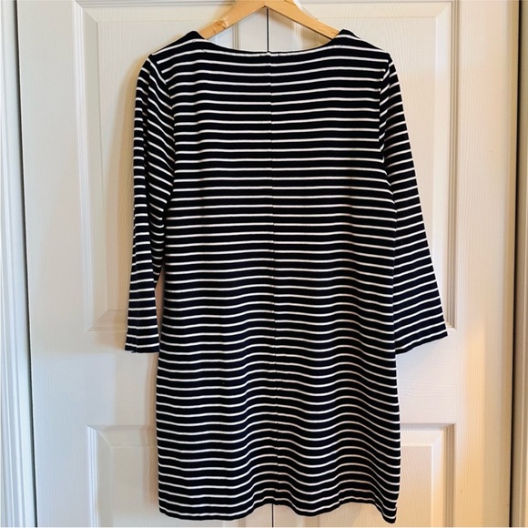 J.Crew Navy & White Striped Shift Dress | 90s Minimalist Classic Preppy | Size L - Picture 3 of 5